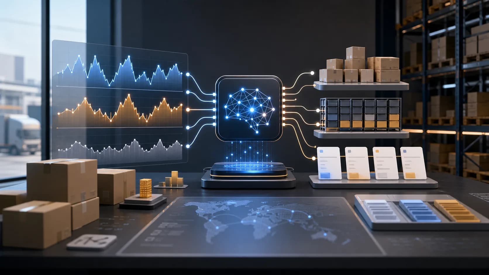Sistema visual de predicción de demanda con IA conectado a ventas históricas, compras e inventario